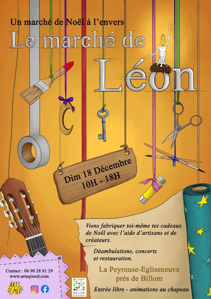 Affiche du "Marché de Léon" prévu le 18 décembre de 10h à 18h